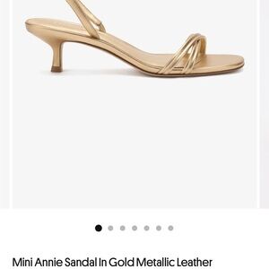 Larroude Mini Annie Sandal In Gold Metallic Leather